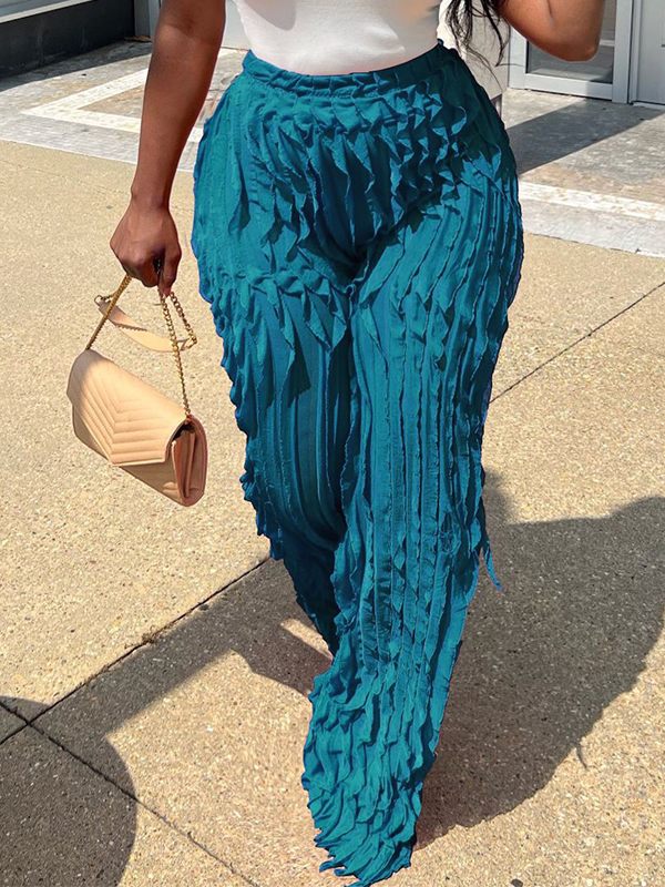 Goosudu Solid Frilled Pants