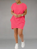 Goosudu Solid Tee Dress with Pockets