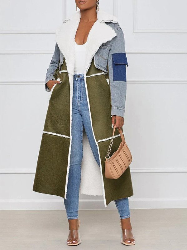 Goosudu Denim Combo Shearling Coat