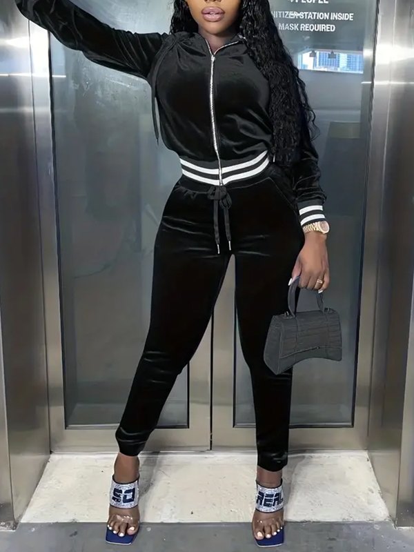 Goosudu Velvet Hoodie & Pants Set