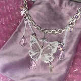 Goosudu Chain Tassel Butterfly Necklace