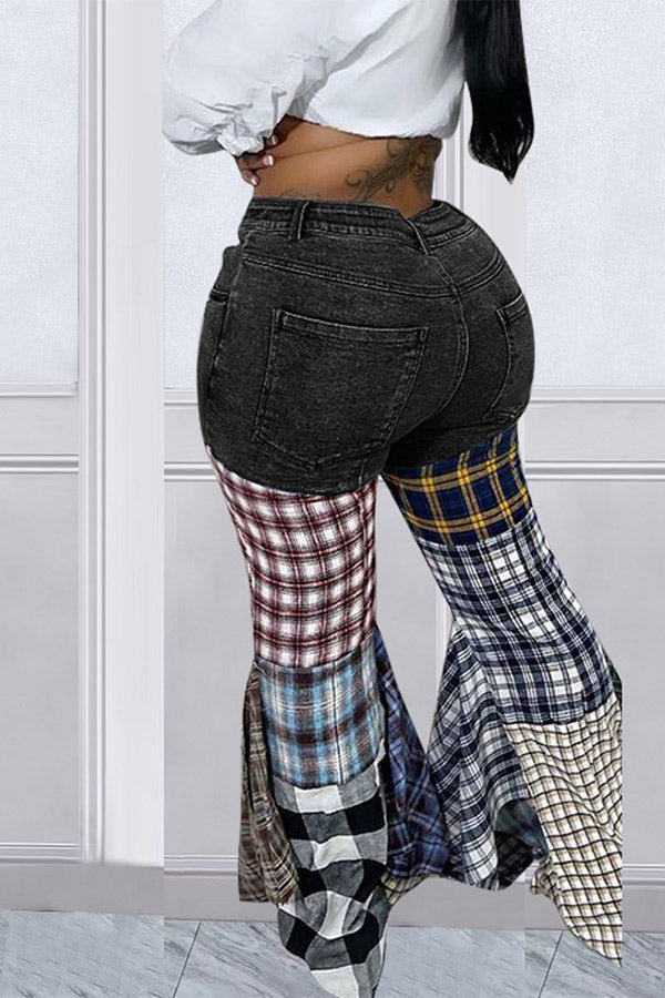 Goosudu Houndstooth Cool Ruffle Pants