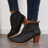 Goosudu Retro Western V Cut Ankle Boots