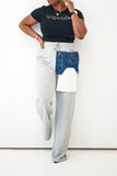 Goosudu Denim Pocket Patchwork Stylish Drawstring Pants