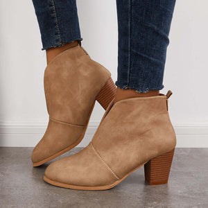 Goosudu Retro Western V Cut Ankle Boots