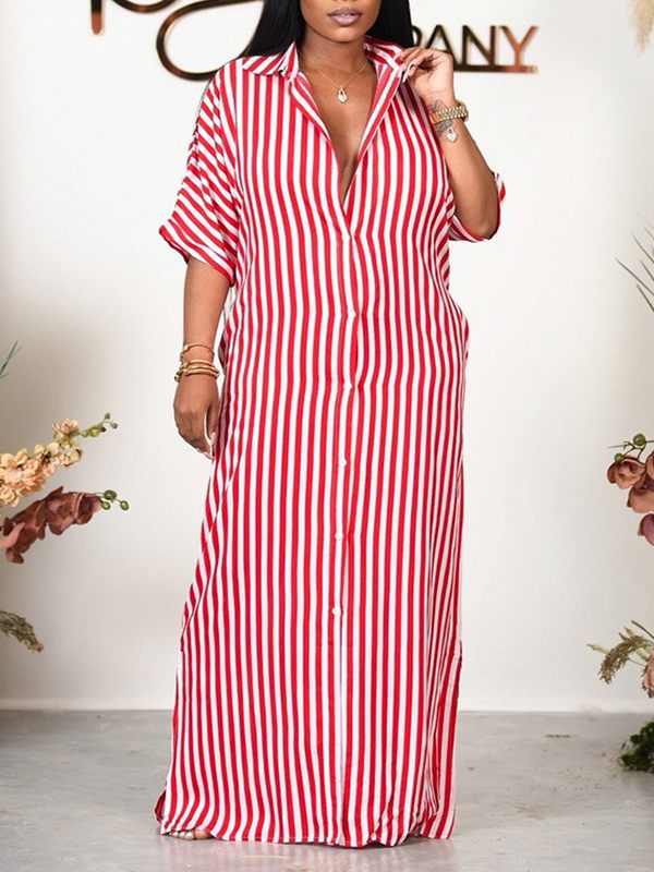 Goosudu Stripe Shirt Dress