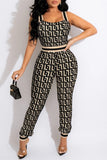 Goosudu Sexy Casual Print Patchwork Backless Square Collar Skinny Jumpsuits