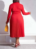 Goosudu V Neck Pleated Dress