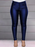 Goosudu Faux-Leather Skinny Pants