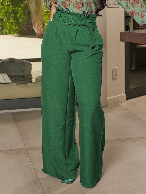 Goosudu Belted Wide-Leg Pants