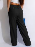 Goosudu Solid Straight-Leg Pants