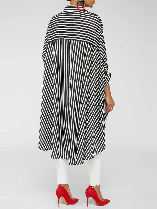 Goosudu Stripe High-Low Shirt