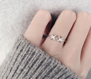 Goosudu "Double X" Sterling Silver Diamond Ring