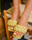 Goosudu Solid Color Braided Urban Flat Slippers