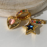 Goosudu Retro Opal Heart-shaped Star Earrings