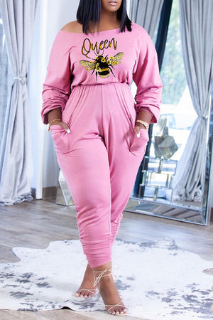 Goosudu Casual Off-Shoulder Printed Ruched Jumpsuit