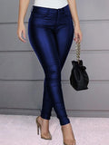 Goosudu Faux-Leather Skinny Pants