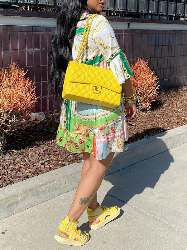 Goosudu Printed Ruffle Dress