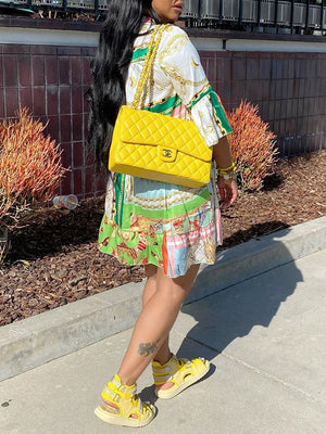 Goosudu Printed Ruffle Dress