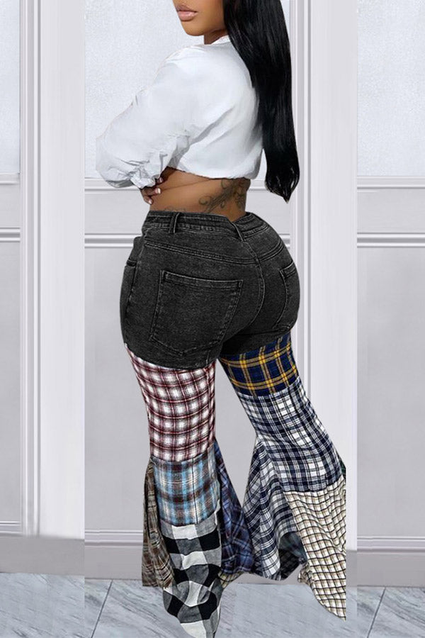 Goosudu Houndstooth Cool Ruffle Pants