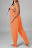 Goosudu Fashion Casual Solid Spaghetti Strap Regular Jumpsuit