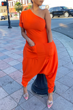 Goosudu One Shoulder Pocketed Harem Jumpsuit