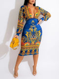 Goosudu Printed Plunge Dress