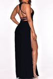 Goosudu Sexy Sleeveless Backless Lace-Up High Slit Jumpsuits