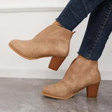 Goosudu Retro Western V Cut Ankle Boots