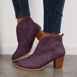Goosudu Retro Western V Cut Ankle Boots