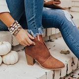 Goosudu Fashion Faux Leather Slip-On Boots