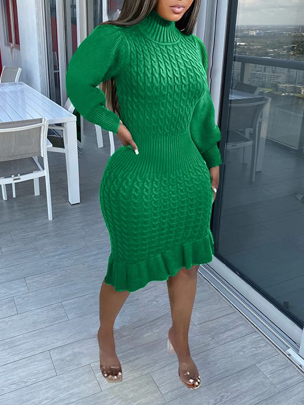 Goosudu Turtleneck Knit Dress (5 Colors)