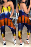 Goosudu Classic Tie Dye V-neck Pocket Jumpsuit