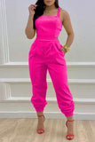 Goosudu Casual Solid Color Hollow Cargo Jumpsuit