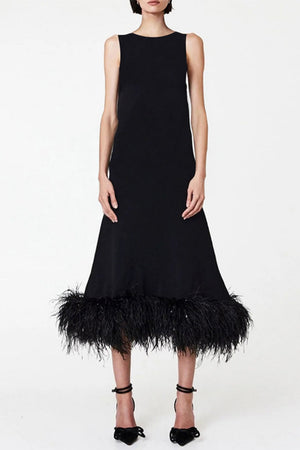 Goosudu Casual Solid Patchwork Frenulum O Neck Sleeveless Dress Dresses