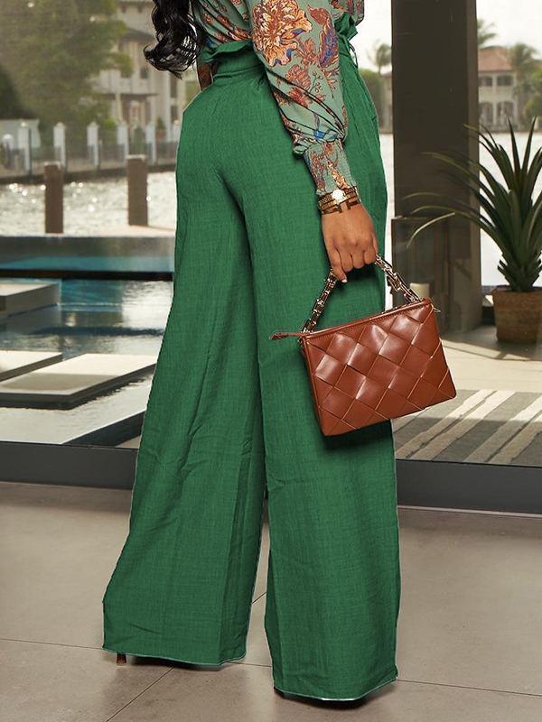 Goosudu Belted Wide-Leg Pants