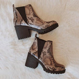 Goosudu Patent Leather Slip-On Ankle Boots