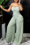 Goosudu Striped Casual Sling Wide-Leg Jumpsuit