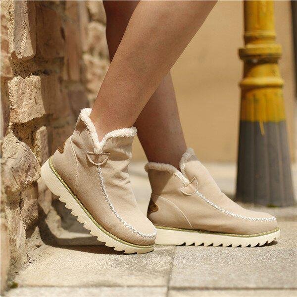 Goosudu Women Casual All-Match Warm Short Boots