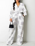 Goosudu Printed Shirt & Wide-Leg Pants Set