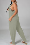 Goosudu Fashion Casual Solid Spaghetti Strap Regular Jumpsuit