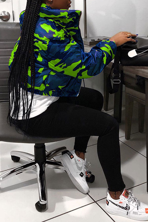 Goosudu Camouflage Boyish Zipper Jacket