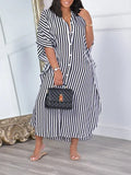 Goosudu Stripe Shirt Dress