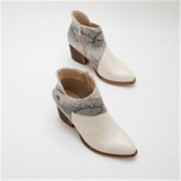 Goosudu Women's Thick Heel Pointed Western Cowboy Boots