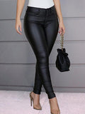 Goosudu Faux-Leather Skinny Pants