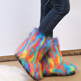 Goosudu Comfy Faux Fur Winter Warm Snow Boots