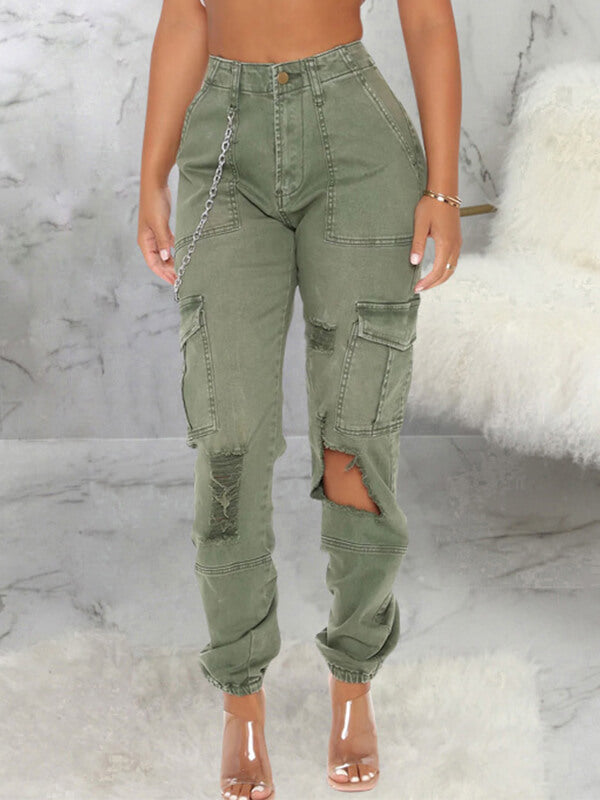 Goosudu Ripped Cargo Pants