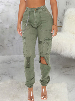 Goosudu Ripped Cargo Pants