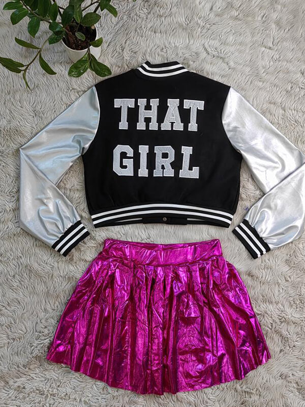 Goosudu Bomber Jacket & Pleated Skirt Set