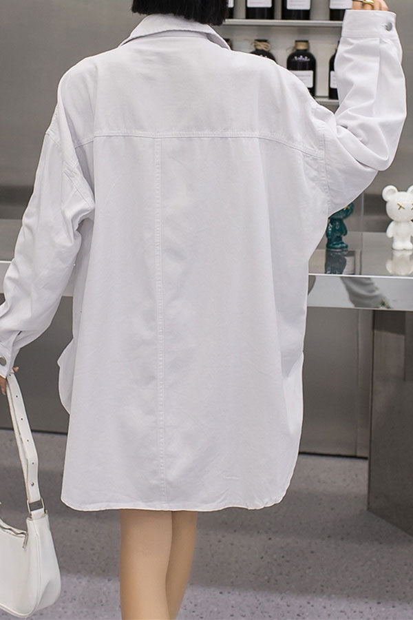 Goosudu Cartoon Pattern Cute Button Thru Shirt